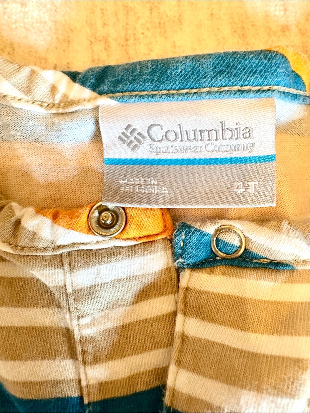 Columbia Kids' Striped Short Romper in Blue & Orange Size 4T - Picture 5 of 7